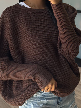 Harmony Ribbed Knit Sweater | Chocolate