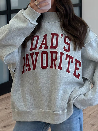 "FAVORITE" Mock Neck Sweatshirt