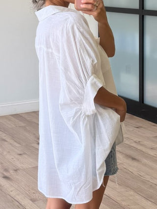 Nia Cotton Swing Top | White
