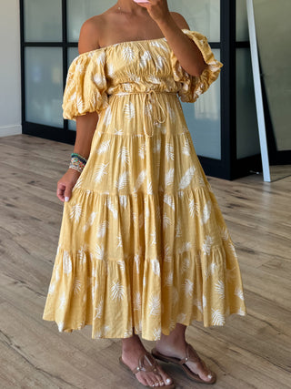 Botanical Midi Dress | Golden