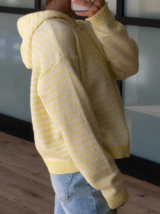 Aylia Zip-Up Hoodie | Lemon Stripe