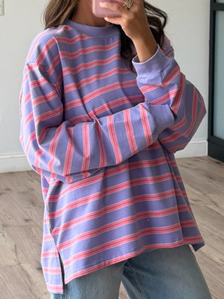 Kayda Stripe Long Sleeve | Lilac Kiss