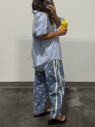 Varsity Dot Barrel Jeans