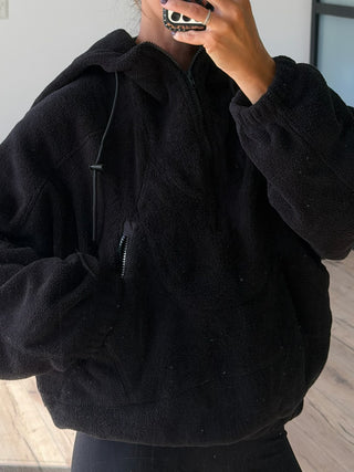 Everywhere Fleece Half-Zip Hoodie | Black