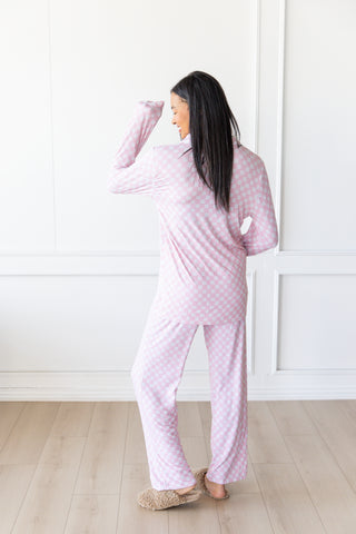 Checkered Pajama Set | Pale Pink | +Plus Available