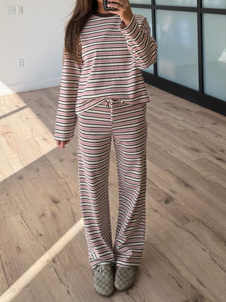 Off The Scene Stripe Long Sleeve | Chocolate Rose