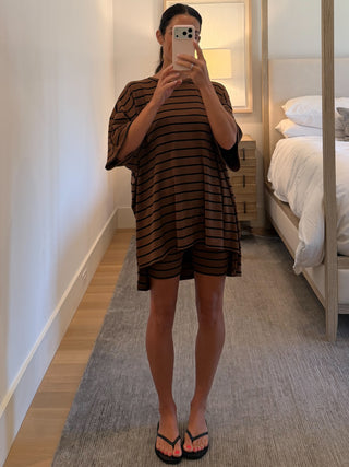 Novi Stripe Ribbed Tee + Shorts Set | 7 Colors Available | PREORDER