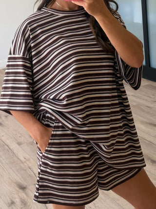 Jovi Waffle Knit Tee + Shorts Set | Brownie Mix | +Plus Available | PREORDER