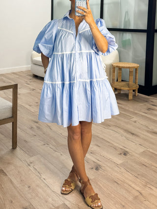 Whisked Away Tiered Dress | Blue | FINAL SALE