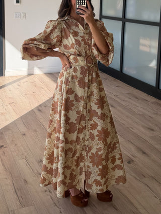 Charlotte Belted Maxi Dress | Desert Bloom