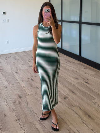 Panama Ribbed Tank Dress | Forest