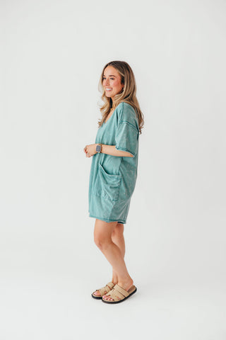 Mineral Wash Casual Romper | Jade