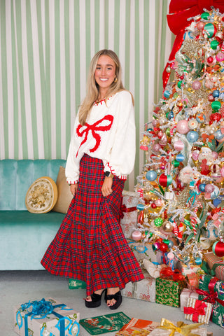 Under The Mistletoe Plaid Skirt | +Plus Available