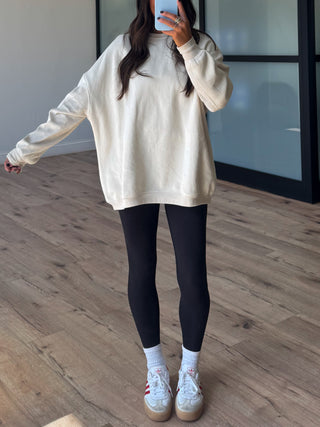 Oak Park Mineral Wash Pullover | Ivory