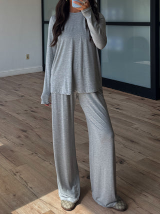 Easy Mode Long Sleeve Top | Grey | +Plus Available