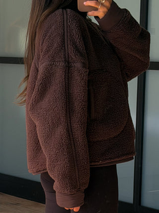 Kota Sherpa Bomber Pullover | Espresso