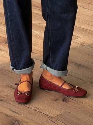Horsebit Ballet Flats | Burgundy