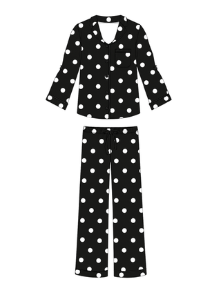 Polka Dot Women's Ribbed Pant Set | +Plus Available