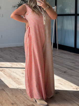 Chevee Stripe Jumpsuit | Sunset