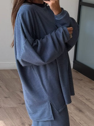 Just In Case Brush Knit Pullover | Blue Horizon