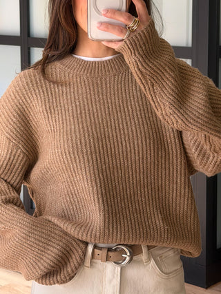 Eden Ribbed Knit Sweater | Mocha