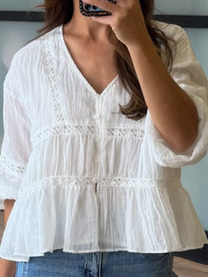 Sunstone Lace Peplum Blouse