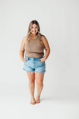 Modest Tank Bodysuit | Mocha