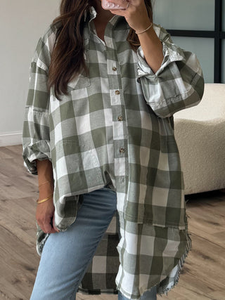 Orchard Plaid Shirt Dress | Moss | +Plus Available