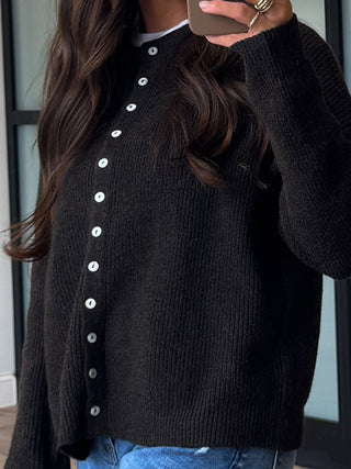 Reyes Button Cardigan | Chocolate