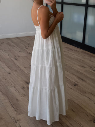 Carried Away Maxi Dress | White