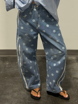 Varsity Dot Barrel Jeans