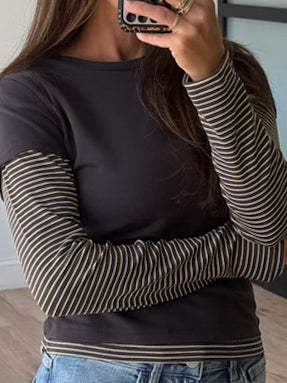 Two Cool Double Layered Top | Charcoal Glow