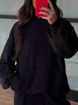 Comfort Season Oversized Hoodie | Black
