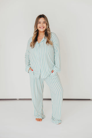 Candy Stripe Pajama Set | Blue | +Plus Available