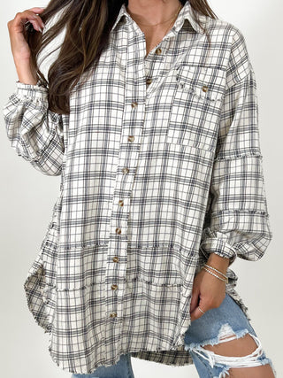 Stone Cliff Plaid Tunic | Natural | +Plus Available | RESTOCK