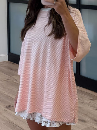 Creamsicle Stripe Oversized Tee