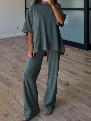 Loungeful Tee + Pants Set | Eucalyptus