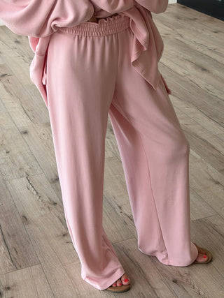 Just Chillin' Brush Knit Pants | Blush