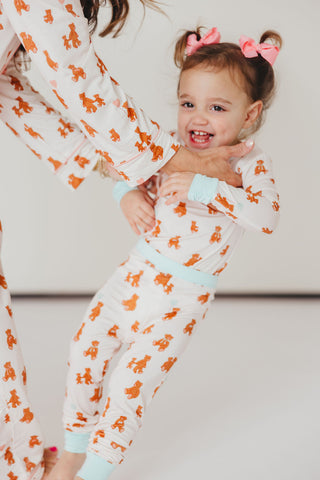 Kids Love You Beary Much Pajama Set | Blue | Tiny Talulah