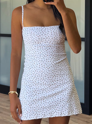 Sweetheart Active Dress | White + Blue Bloom