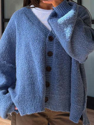 Lev Textured Cardigan | Slate | +Plus Available