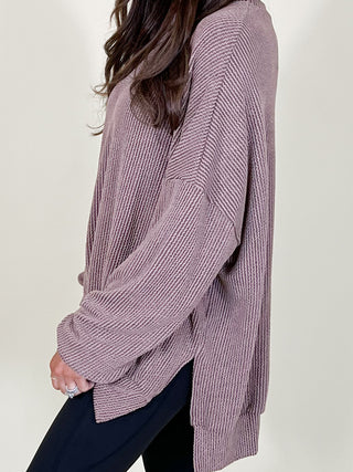 Comfy Ribbed Pullover | Chocolate | +Plus Available | BLACK TUESDAY DOORBUSTER