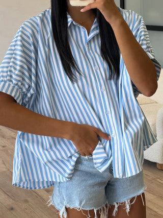 Savanna Stripe Top | Sky