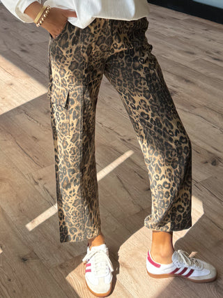 Untamed Printed Cargo Jeans | Leopard