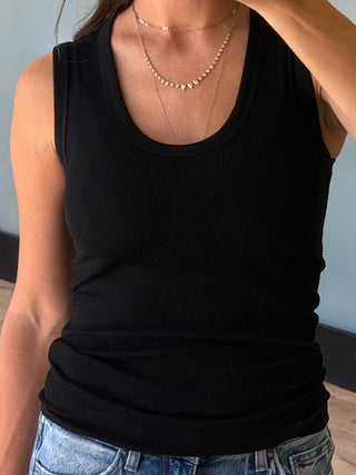 Standard Scoop Ribbed Tank | Black