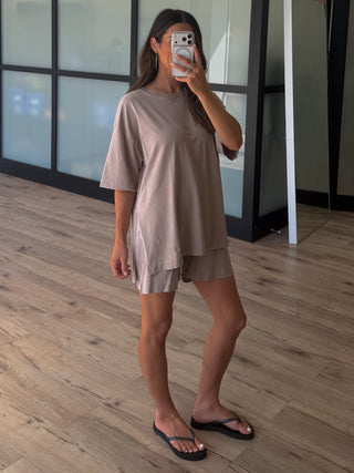Roam Tee + Shorts Set | Mocha