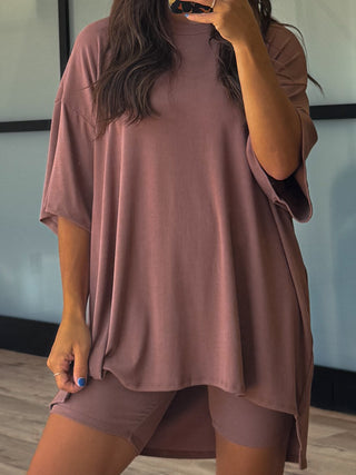 Novi Ribbed Tee + Shorts Set | Mocha | +Plus Available | RESTOCK