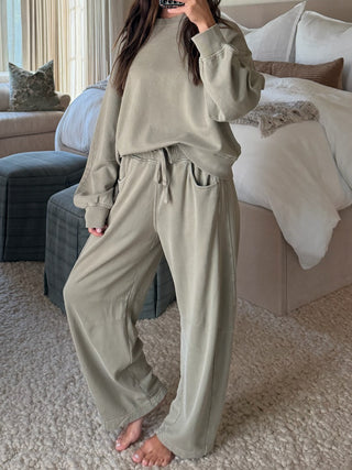 Lounge Around Pullover + Barrel Set | Sage