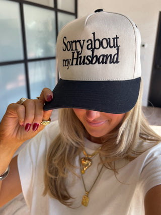 'Sorry About My Husband' Canvas Cap | 4 Colors Available