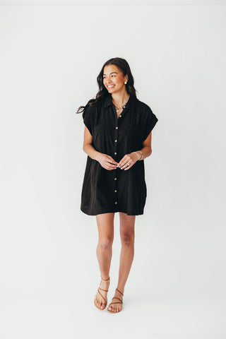 Coastal Core Cotton Dress | Black